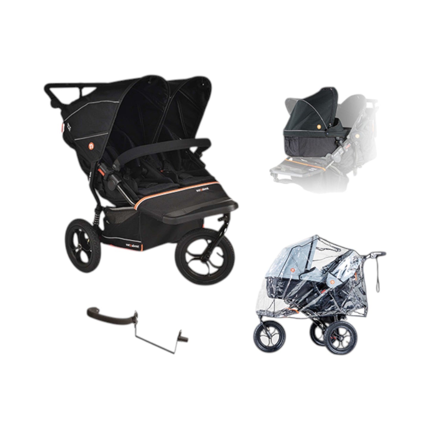 Out n About Double Nipper v6 Newborn and Toddler Bundle - Black